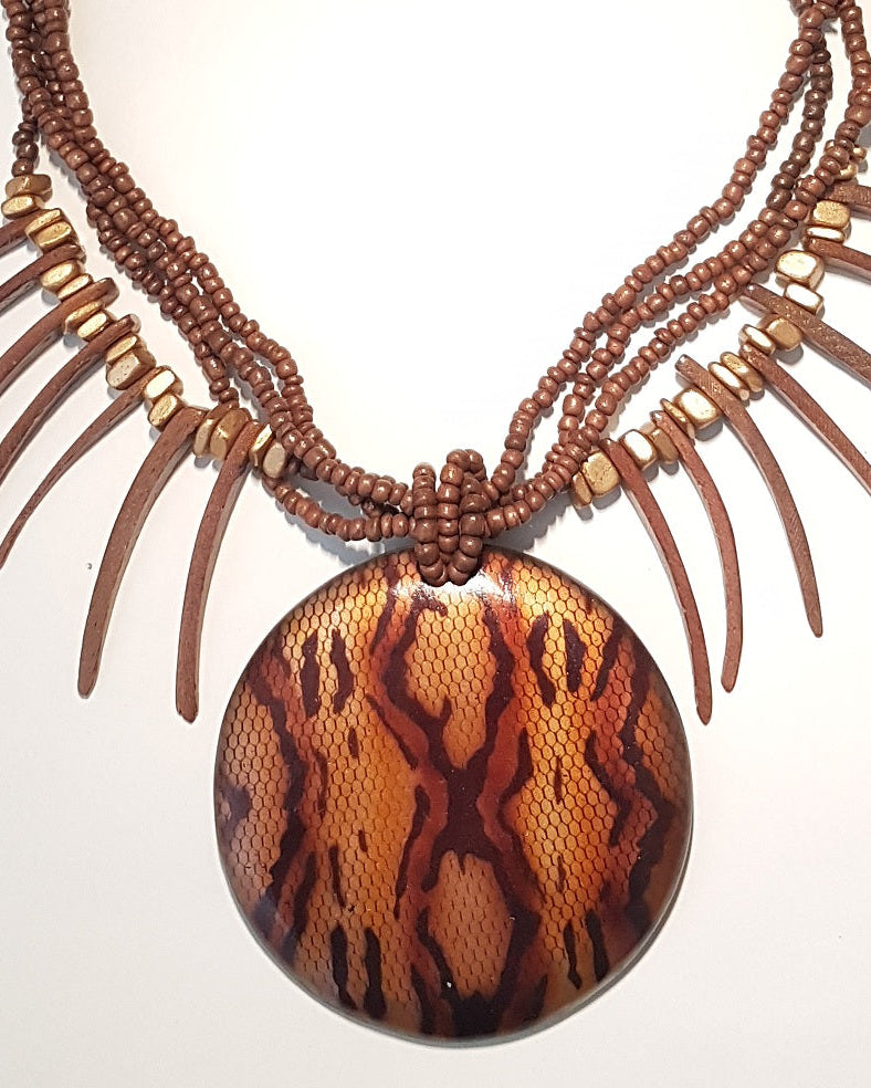 Brown Wooden Costume Jewellery