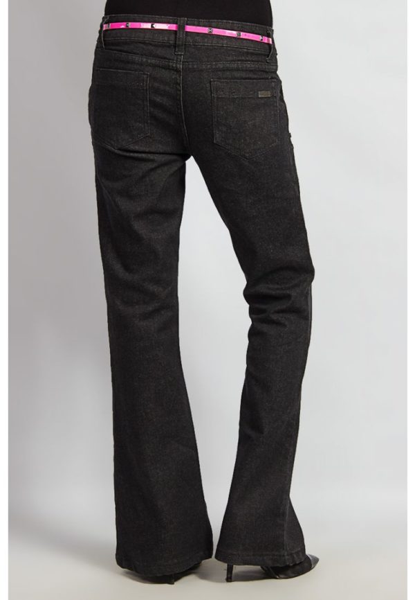 High-Waist Black Flared Jeans