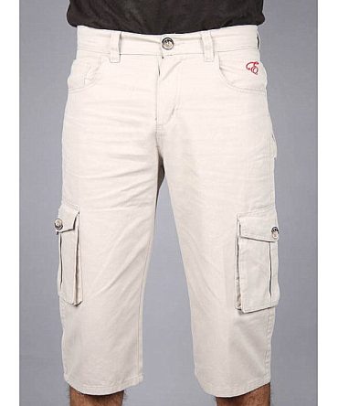 Stone Color Twill Cargo Shorts