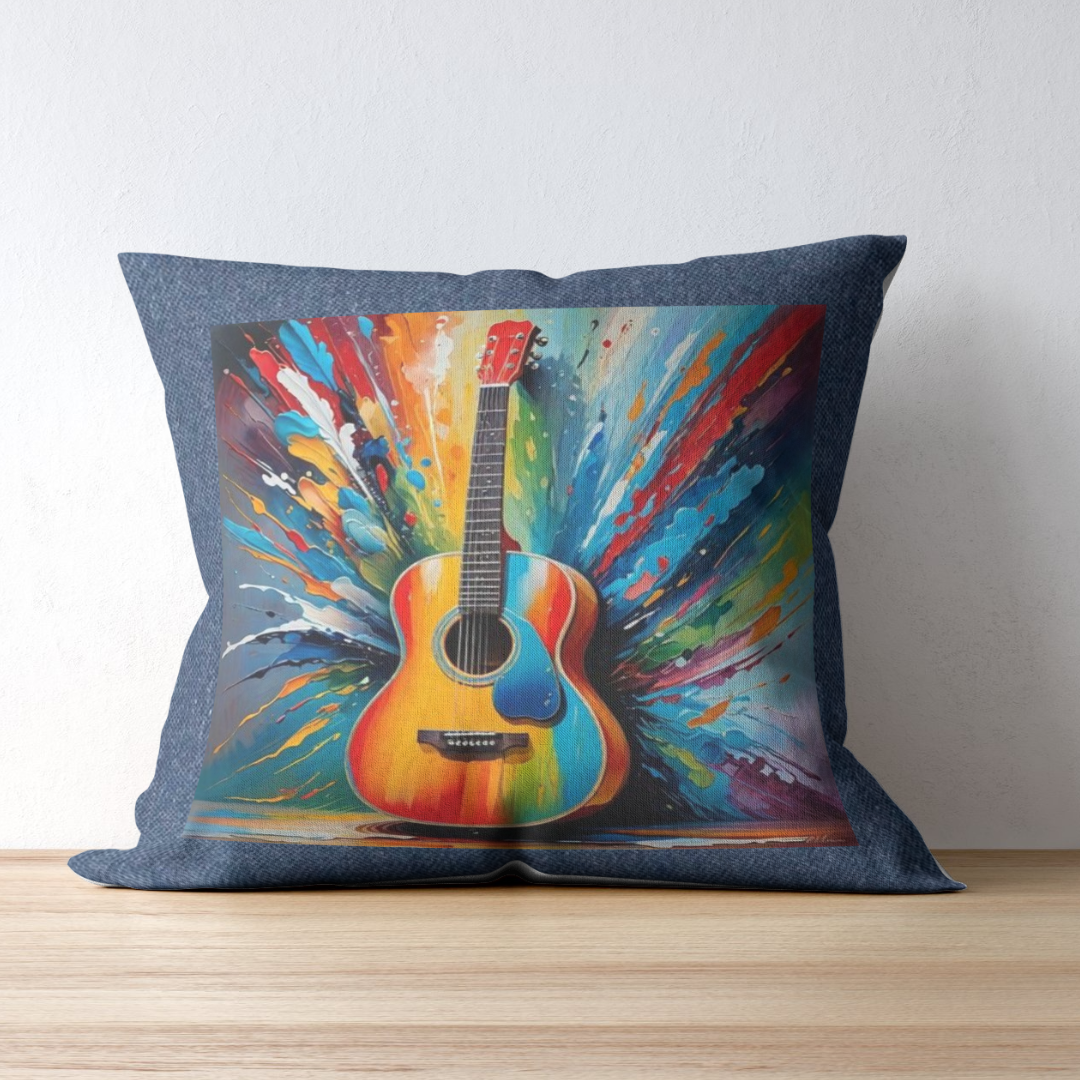 Music inspired Denim Cushion Cover