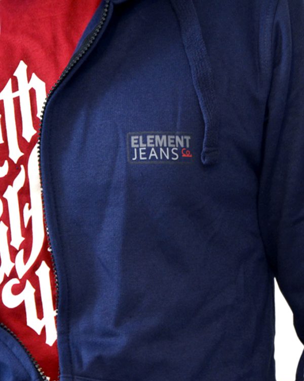 Blue Fleece Hoodie With Kangaroo Pocket