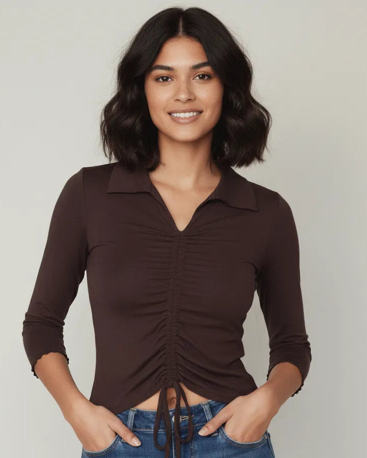 Modified Knit Shirt with Tie up