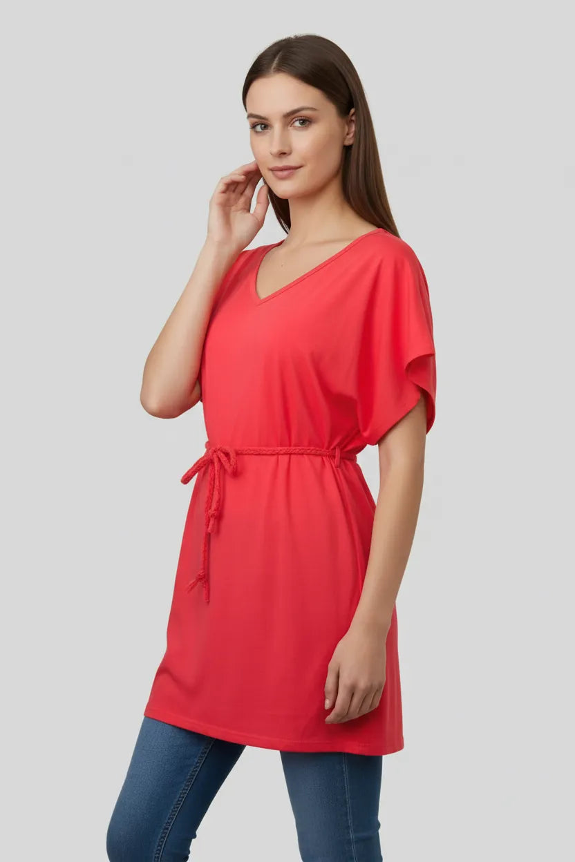 Poncho Top with Braided Tie – Breezy & Stylish