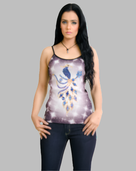 Digital printed spaghetti strap tank top