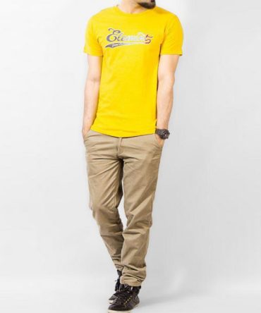 Yellow Crew Neck Graphic Tee