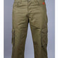 Olive Color Twill Cargo Shorts