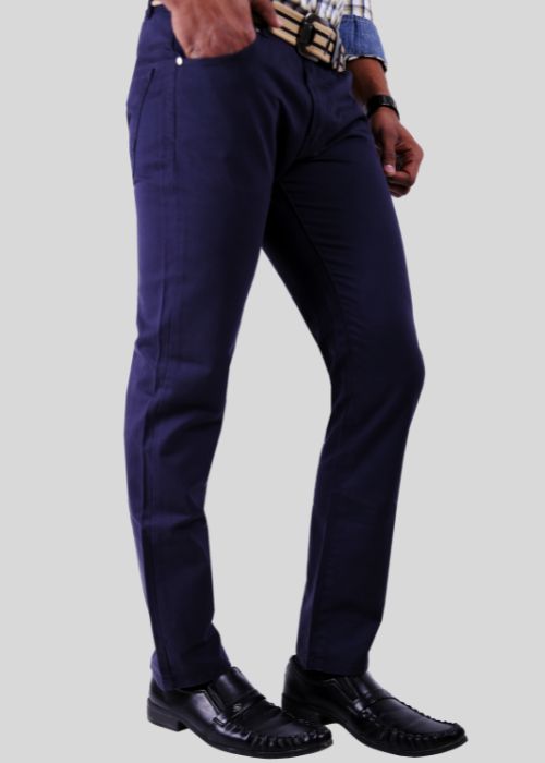 Navy Blue Low Rise Slim Fit Twill Jeans