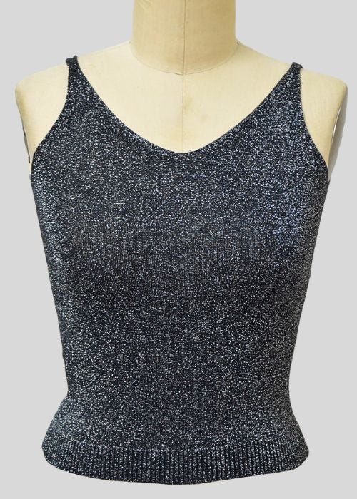 Black Metallic Tank Top