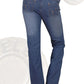 Denim Jeans Mid Blue Satin weave Boot Cut for women