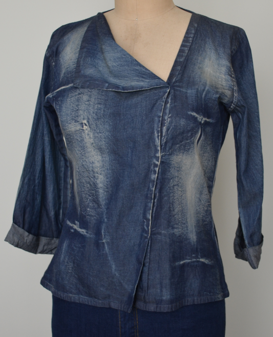 Biker Style Denim Top