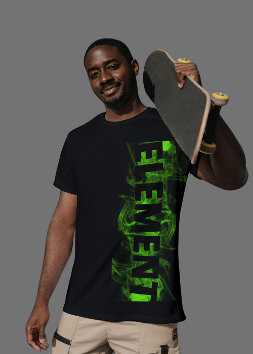 Graphic Tee With “Green Flame” Print