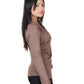 Brown Top with Braided Waistband