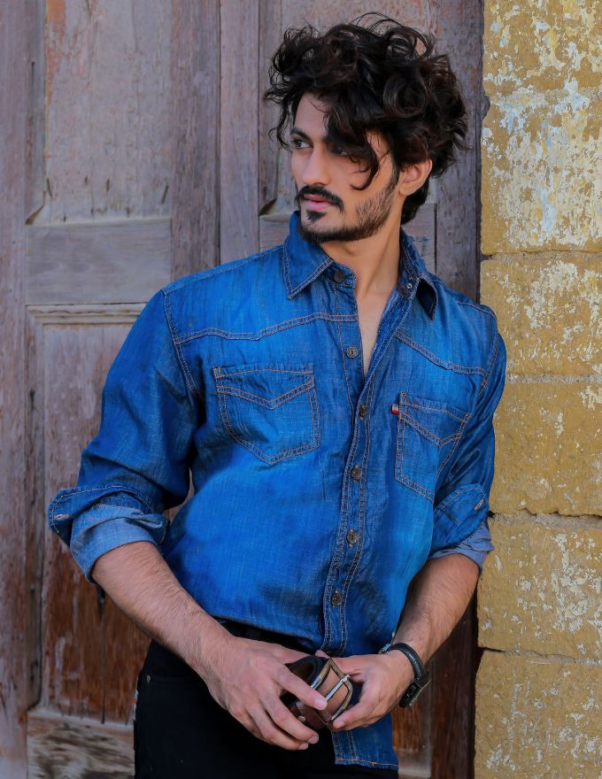 Dark Wash Long Sleeves Indigo Denim Shirt