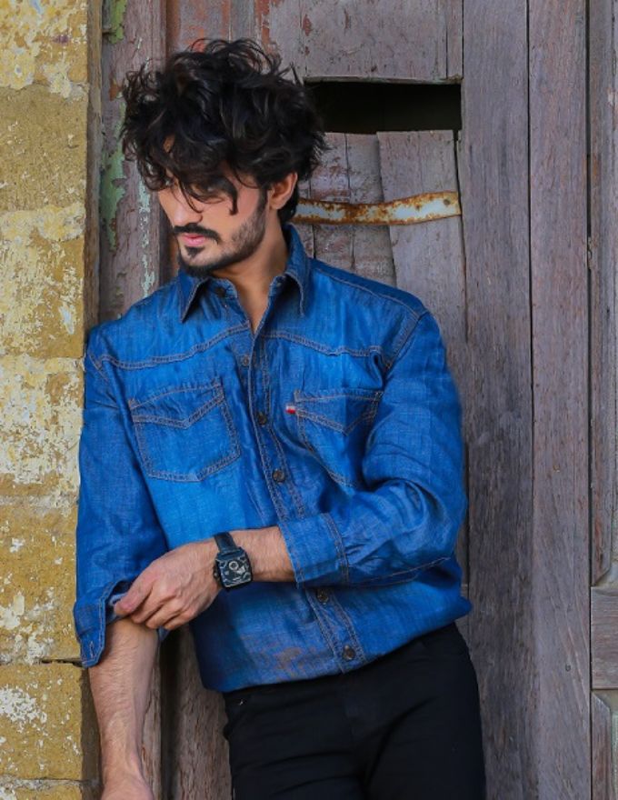 Dark Wash Long Sleeves Indigo Denim Shirt