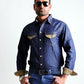 Men’s Denim Shirt with Sued Trim