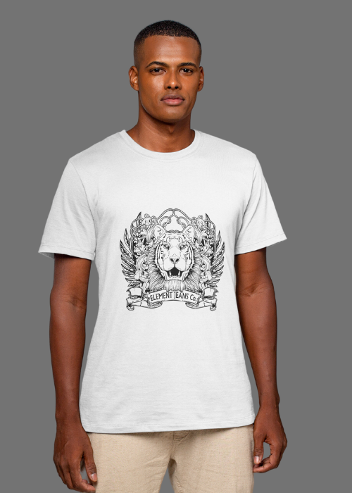 Graphic Tee With “Awakening Lion” Print