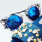 Cat Eyes Sunglasses With Blue Reflective Lens
