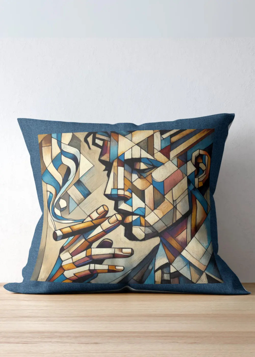 Cigar theme Denim Cushion Covers