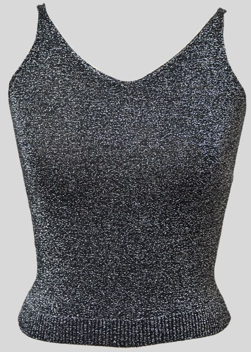 Black Metallic Tank Top