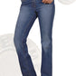 Denim Jeans Mid Blue Satin weave Boot Cut for women