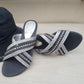 Denim Sandals with silver braid & studs