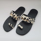 Animal Printed Velvet Flip Flops