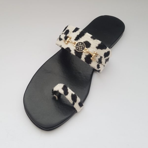 Animal Printed Velvet Flip Flops