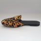 Animal Printed Velvet Mule Shoes With Elegant Buckle