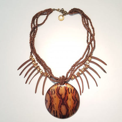 Brown Wooden Costume Jewellery