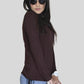 Brown Long Sleeve Turtle Neck Top