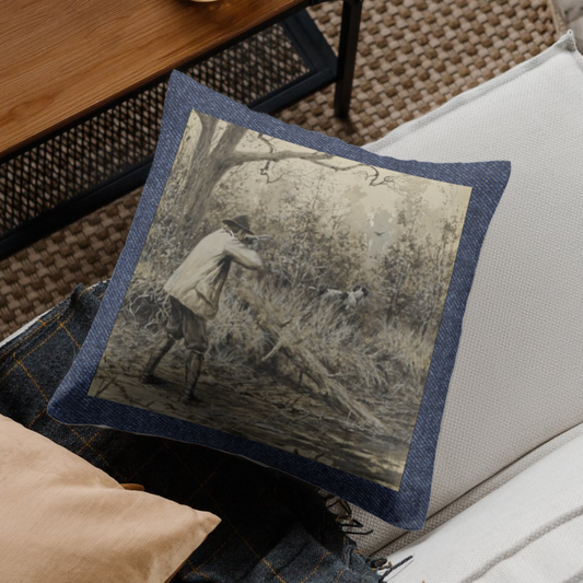 Hunting inspired Denim Cushion Cover