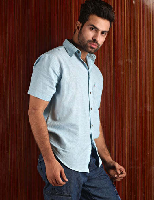 Light Blue Irish Linen Shirt