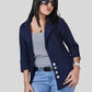 Navy Knitted Sailor Style Jacket