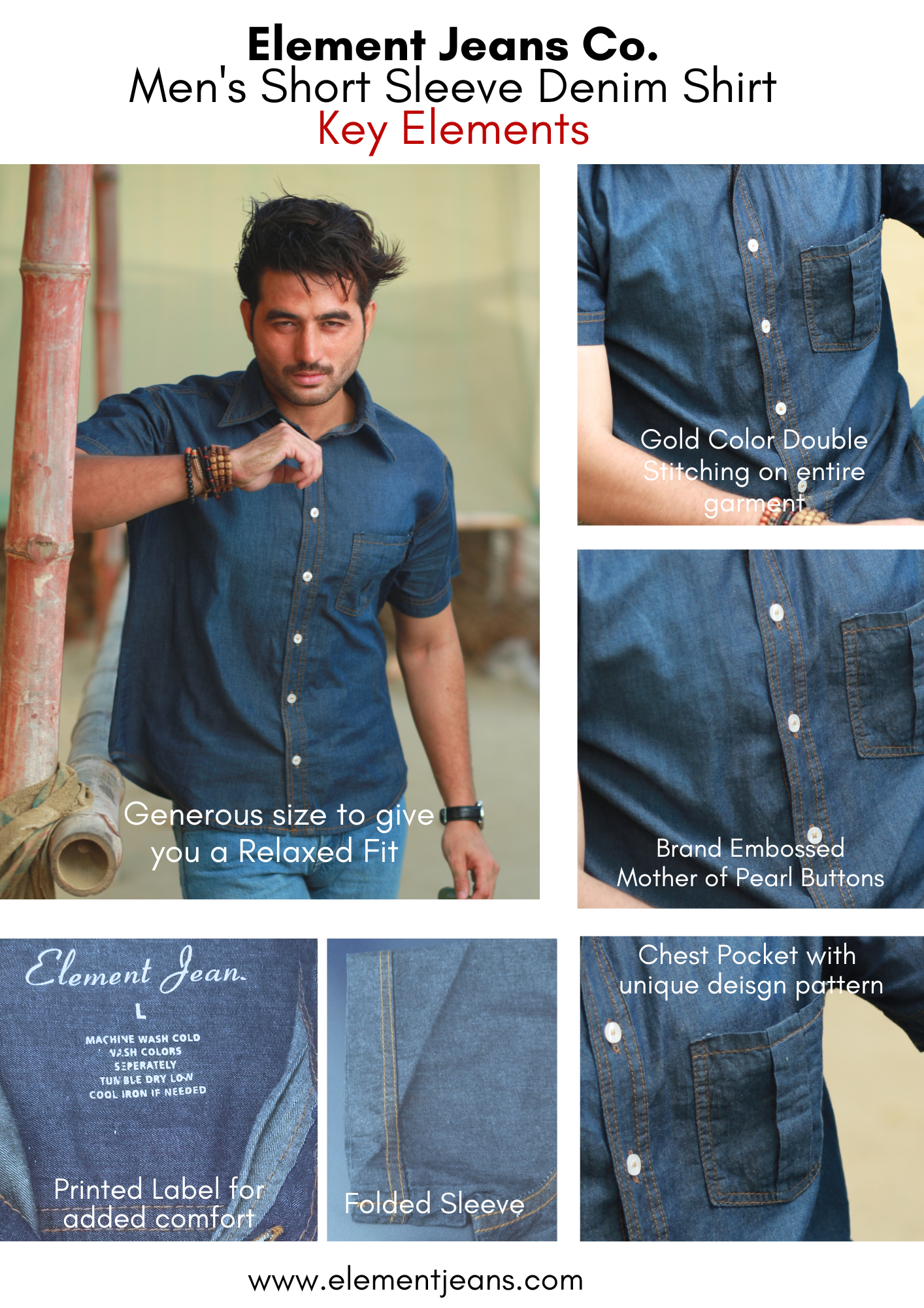 Men’s Denim Half-Sleeve Shirts