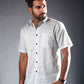 Light Blue Check Pattern Irish Linen Shirt