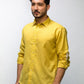 Lemon Curry Color Long Sleeve Linen Shirt