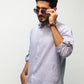 Lavender Colour Men’s Long Sleeve Linen Shirt