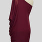 Burgundy Off-Shoulder Top with Crystal-Embellishment