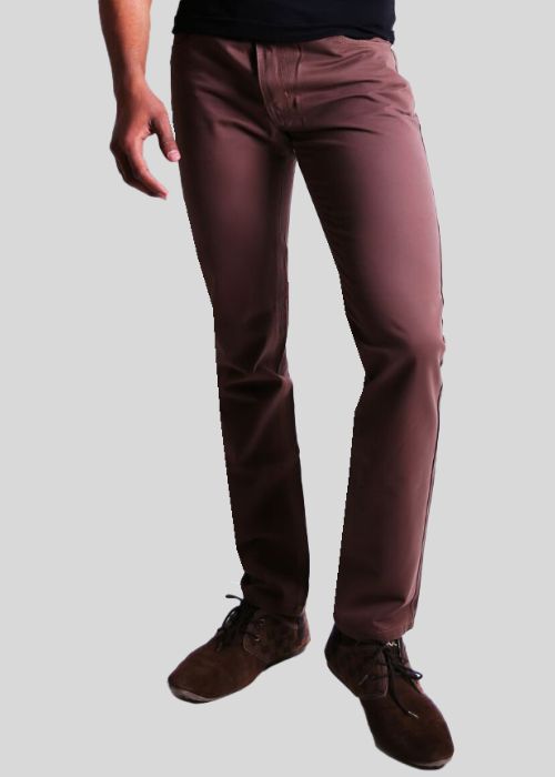 Brown Low Rise Slim Fit Twill Jeans