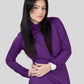 Purple Long Sleeve Turtle Neck Top