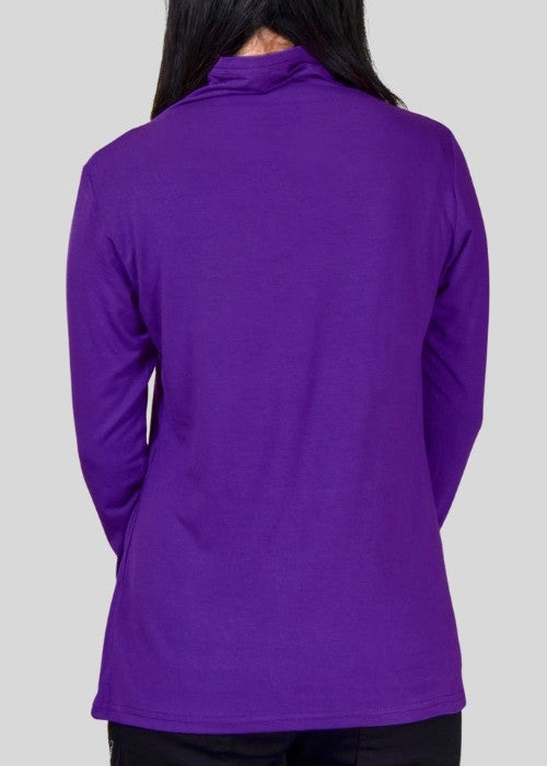 Purple Long Sleeve Turtle Neck Top