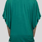 Crystal Hotfix Rhinestone-Embellished Green Top with Waist Drawstring