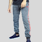 Blue Knit Denim Track Pants / Joggers