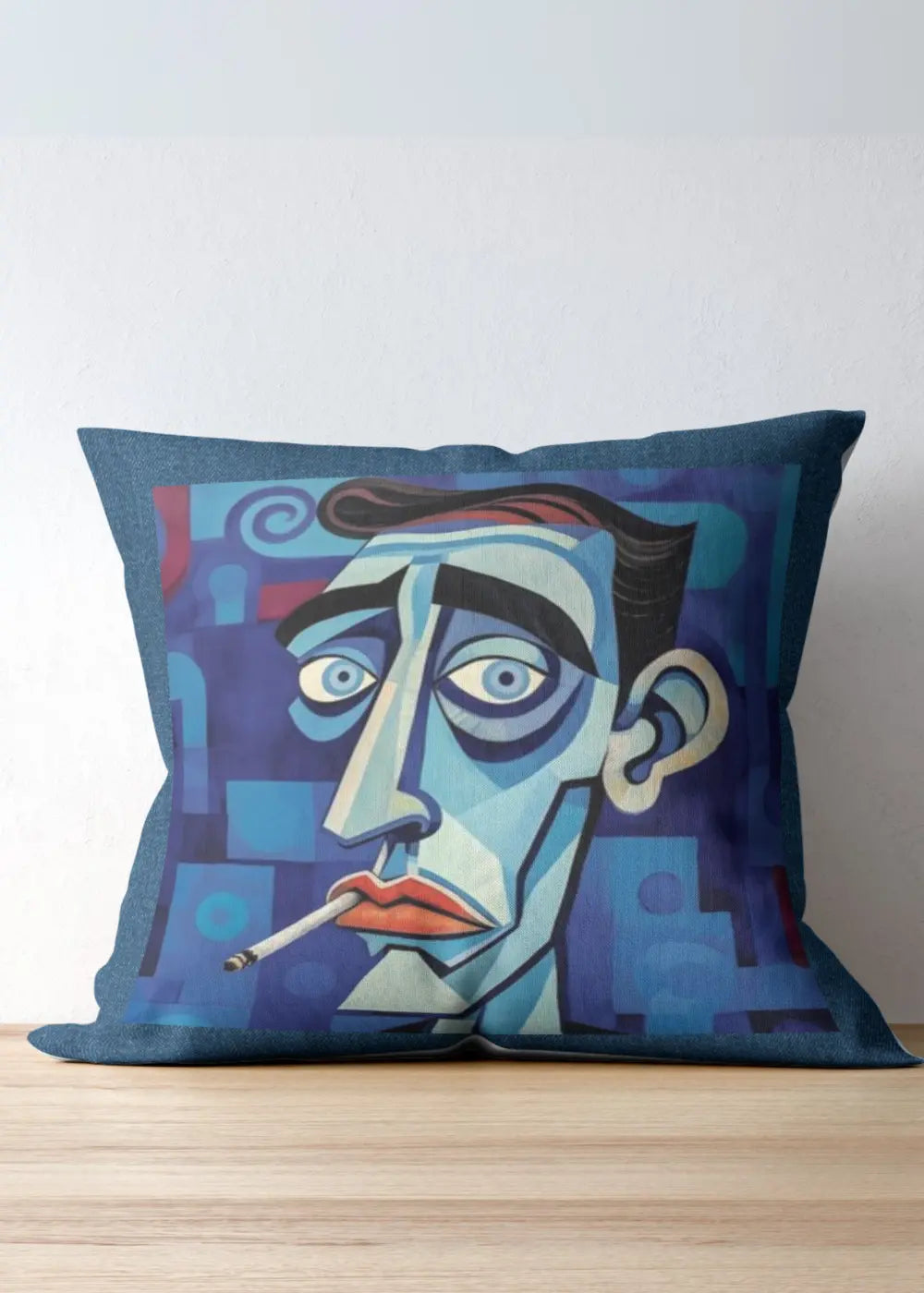 Cigar Theme Denim Cushion Covers