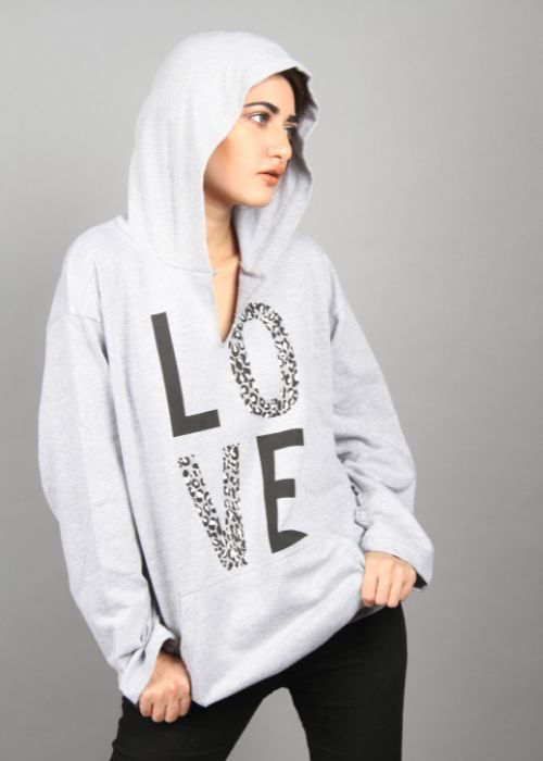 LOVE Pattern Pullover Hoodie