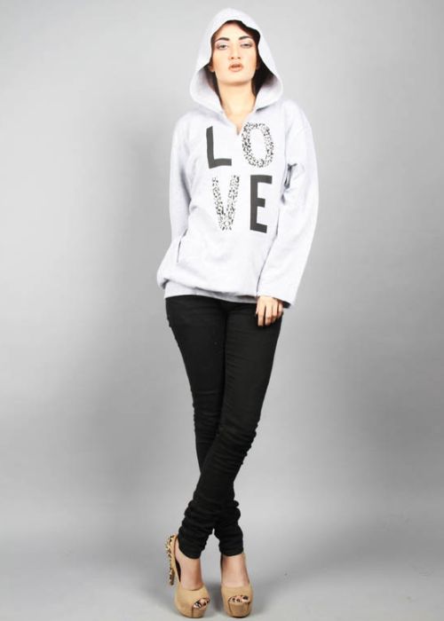 LOVE Pattern Pullover Hoodie