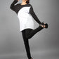 A comfortable long sleeve diagonal cut & sewn top