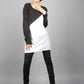 A comfortable long sleeve diagonal cut & sewn top