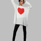 A comfortable long sleeve french terry Top with Red heart print.   I