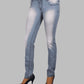 ice blue skinny jeans using stretch denim fabric  to you the comfort and fit your deserve 